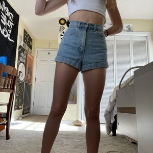american apparel highwaisted jean shorts